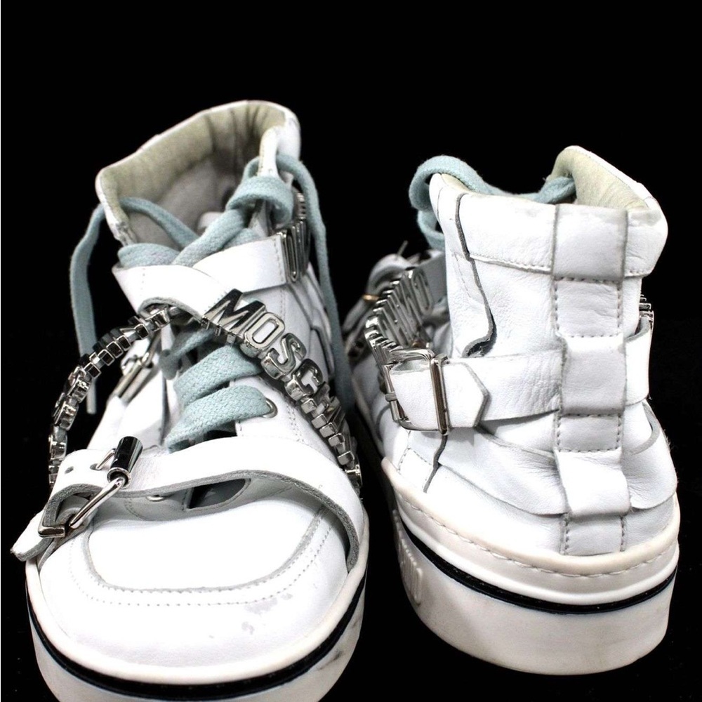 Moschino White Artistic High-Top Sneakers - Picture 6 of 7